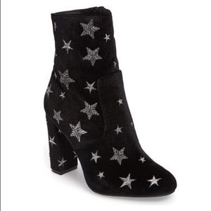 Black Star Velvet Boots/Booties
